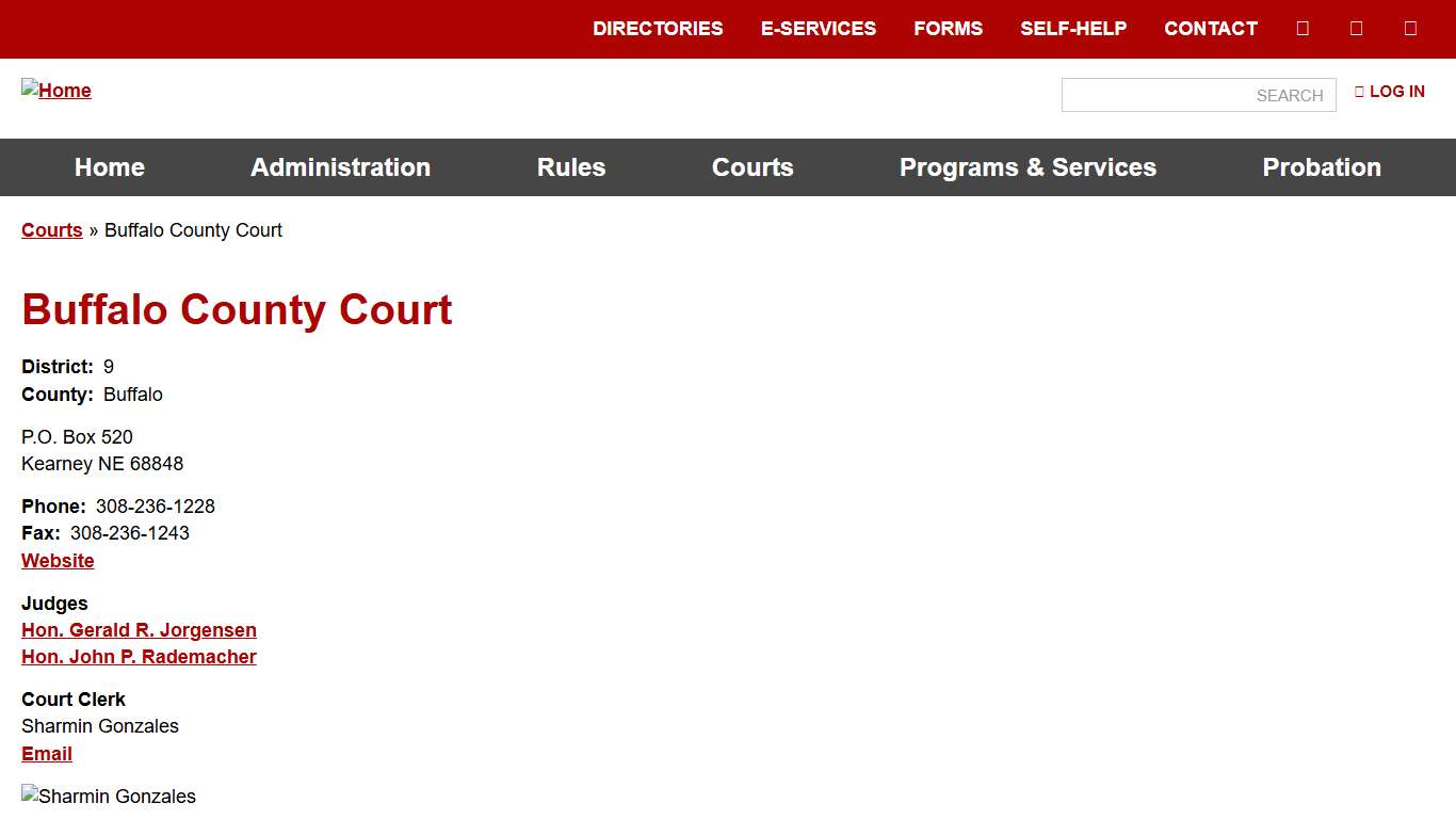 Buffalo County Court Nebraska Judicial Branch